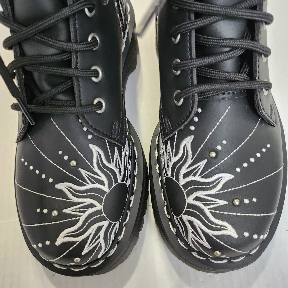 Unisex Sz M5/W6 Dr. Martens Platform Boots Jadon Hi Solar Flare Celestial Black